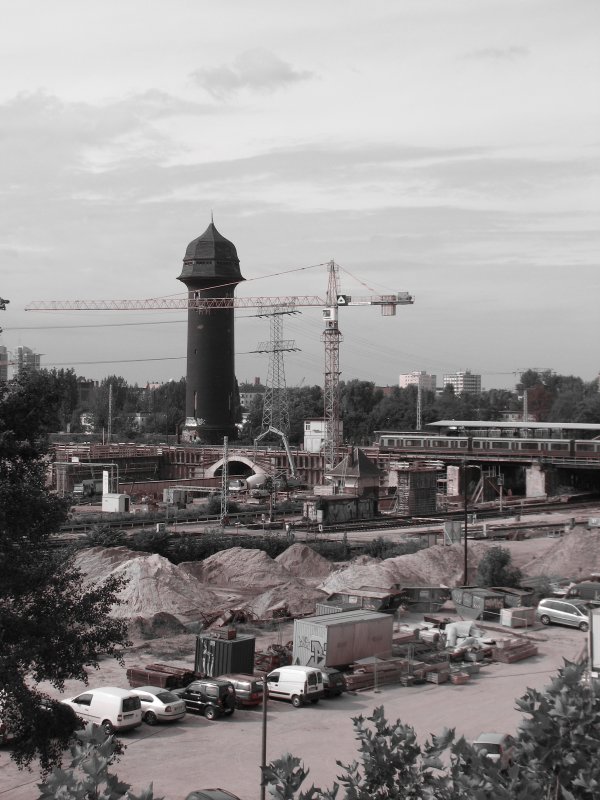 Bauarbeiten auf dem Bahnhof Ostkreuz(Ostseite) Brcke Kynasstr/Hauptstr.Mal in einer anderen Bildauswahl.Festgehalten am 15.09.2008