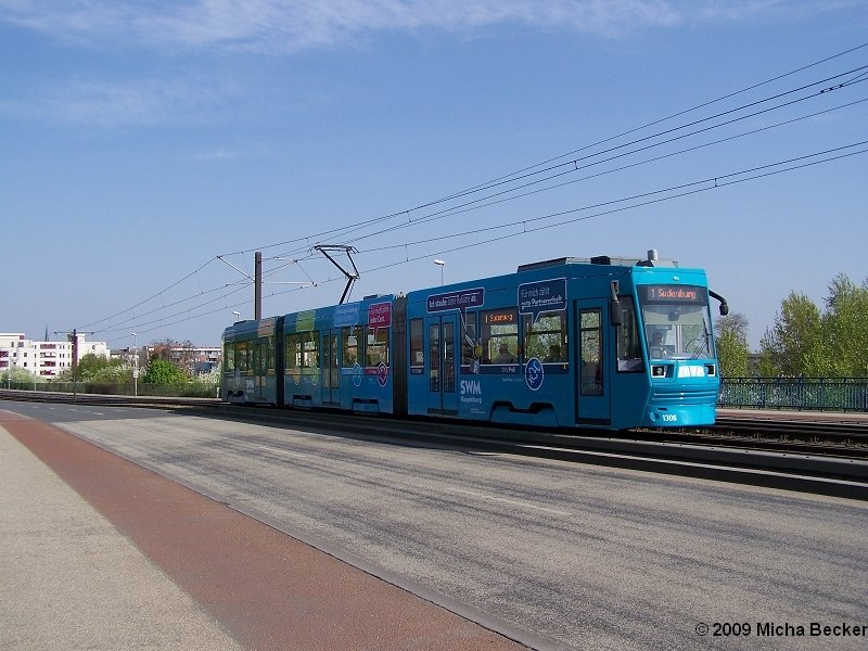 blaue Straenbahn.