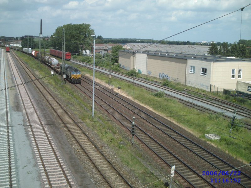 Blick von der Stahlwerksbrcke Richtung Bahnhof