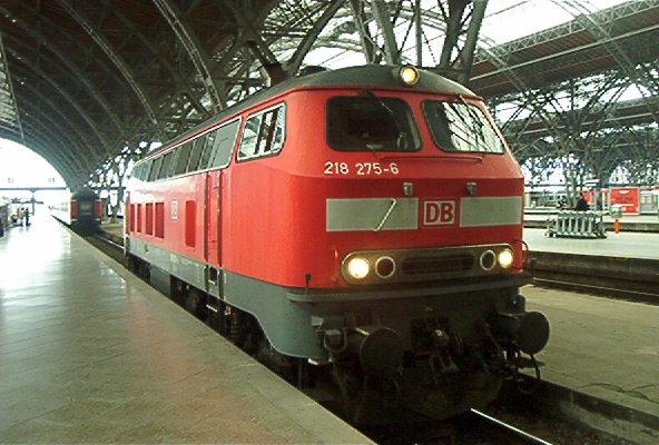 BR218 im Leipziger Hbf.