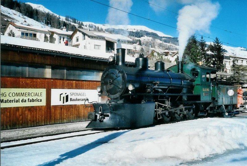 Dampflokomotive Nr. 108 in Scuol-Tarasp