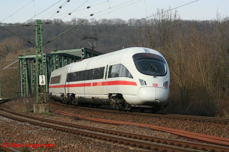 DB 411 1158 am 15.3.2008 in Groheringen.
