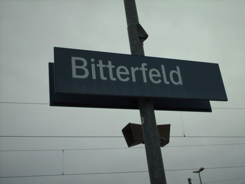 Der Bahnhof Bitterfeld.