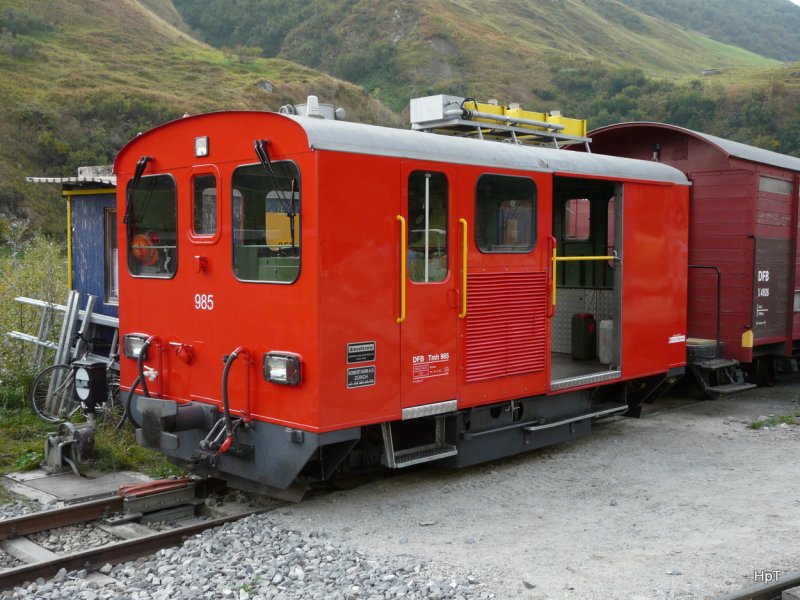 DFB - Zahnrad Diesellok Tmh 2/2 985 in Realp am 25.09.2009