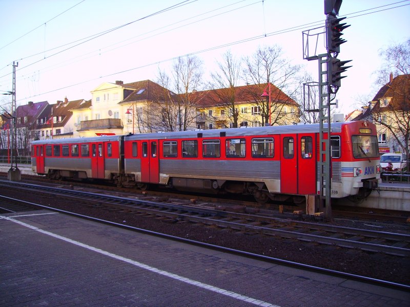 Ein Triebwagen der AKN in Elmshorn.