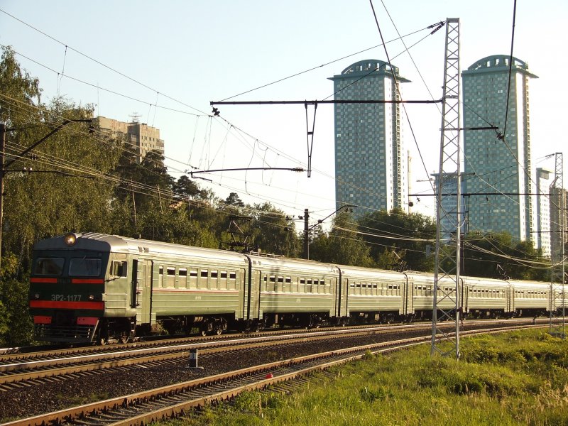 Electric train ER2 at Riga line, Moscow 11 Aug. 2007