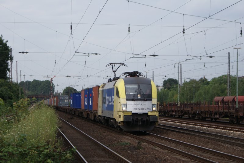 ES 64 U2-032 mit DGS 59079 in Rath am 22. Juli 2008