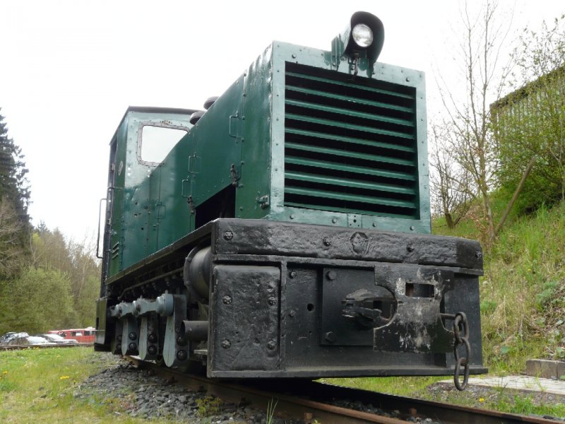 FGF - Diesellok Nr.45 ( GMEINDNER HF 130 ) im Betriebsareal der Feld und Grubenbahn Fortuna in Oberbiel-Sloms am 01.05.2008