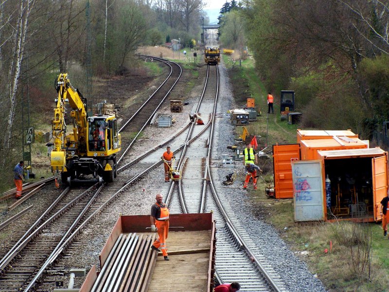 Gleisbauerbeiten Bahnhof Senden(Iller)