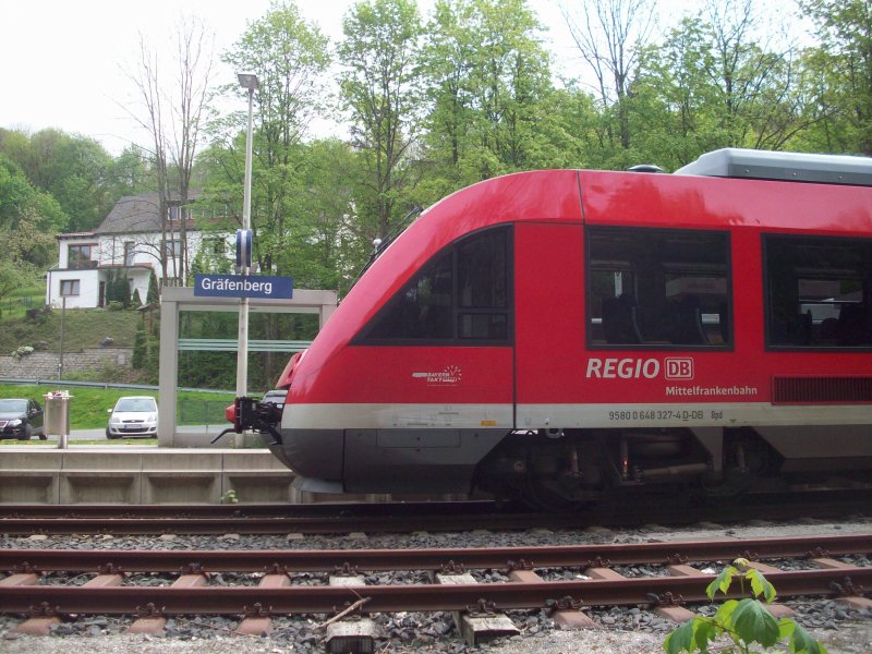 Grfenbergbahn, Zug in Grfenberg.26.04.09