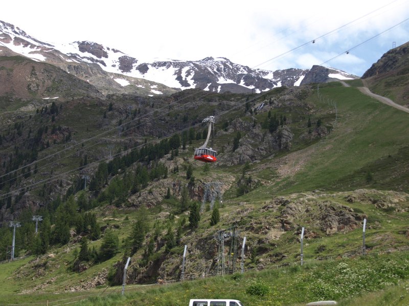 Kabine der Schnalstaler Gletscherbahn.