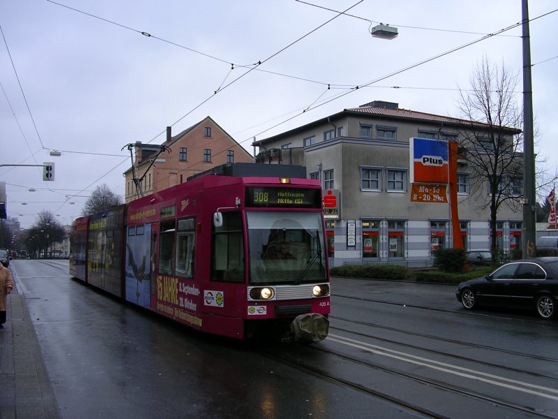 Linie 308 , Bogestra , Wagen 426A ,nach Hattingen S ,Haltestelle
Hattinger Str./Kohlensrasse in Bochum.(20.01.2008) 