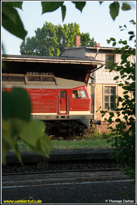 Mal ein anderer Blick auf 232 004 im Bf Deutschenbora, so gesehen am Abend des 14.05.08.