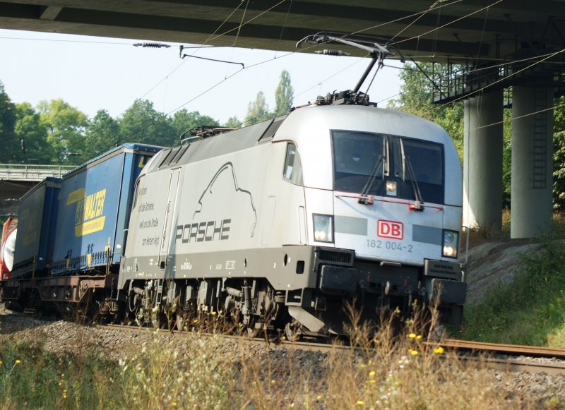 Mein 200 !! fuhr die 182 004-2 Richtung Sden hinter Fulda am 19.09.2009