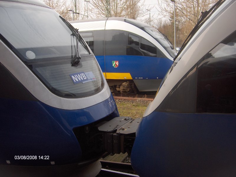 Nordwestbahn-Zge in Bremen-Vegesack, 8.3.2008 (Farge-Vegesacker
Eisenbahn)