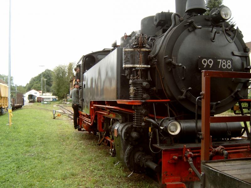 chsle Schmalspurbahn im Bahnhof von Ochsenhausen