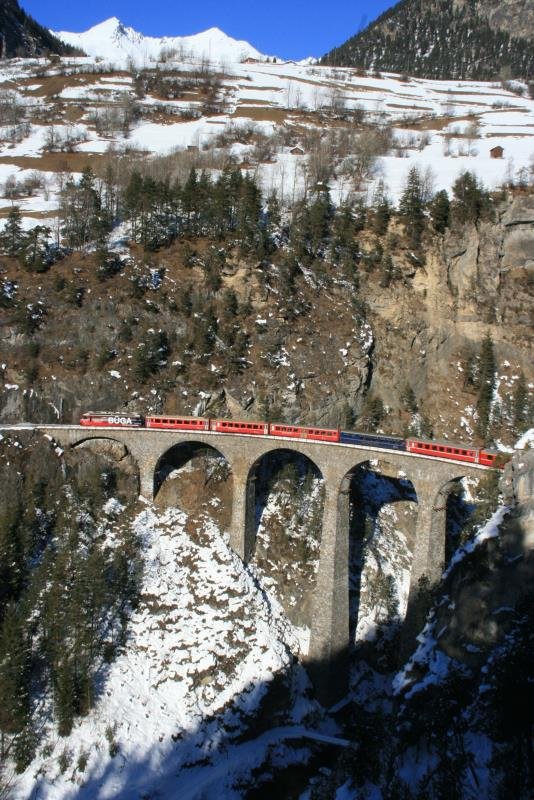 Panorama mit Landwasserviadukt; 10.01.2009