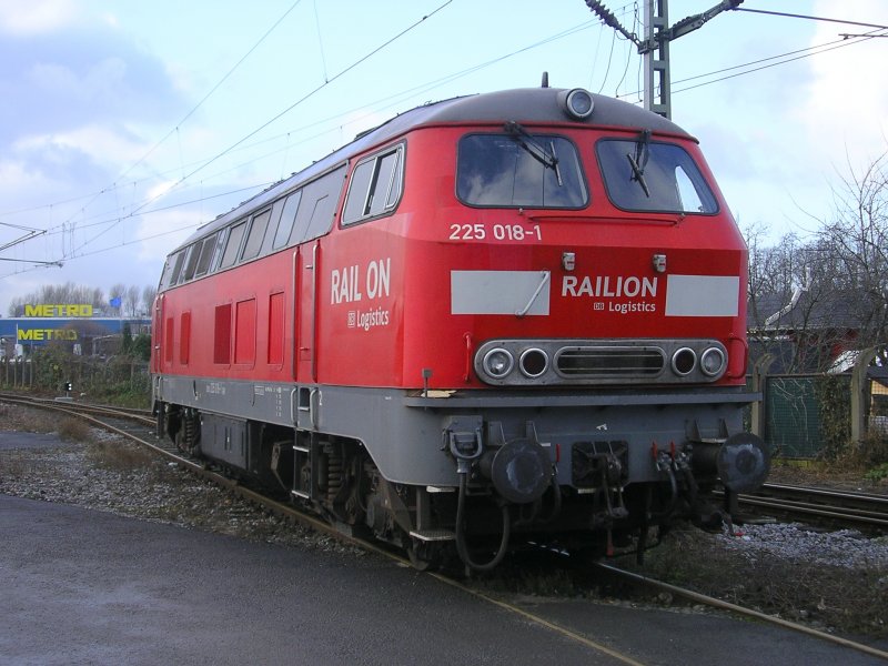 Railion 225 018 abgestellt.(19.12.2008)