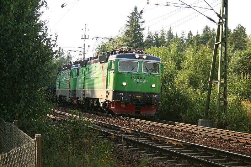 Rc4 1303 und Rc2 1078 am 13.08.2007 mit einem Gterzug in Frvi.