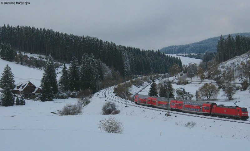 RE4716 nach Karlsruhe mit Schublok 146 23*-* am km 70,0 30.10.08