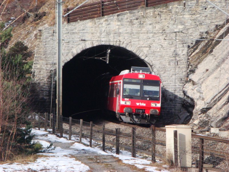 Regio Goppenstein-Brig beim Schluchitunnel, Hohtenn am 6.12.2007