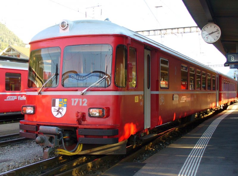 RhB - Steuerwagen ABt 1712 im Bahnhof von Landquart am 25.08.2007