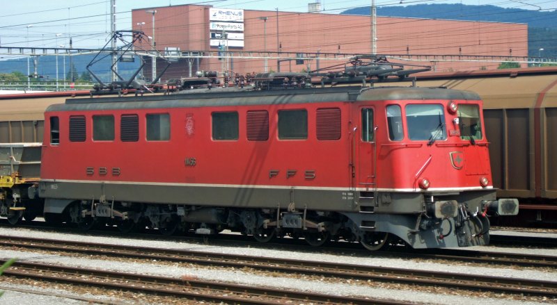 SBB-Cargo: In den oberen RBL-West wurde am 31.7.09 ein Gterzug von der Ae 6/6 11456  Olten  gezogen.