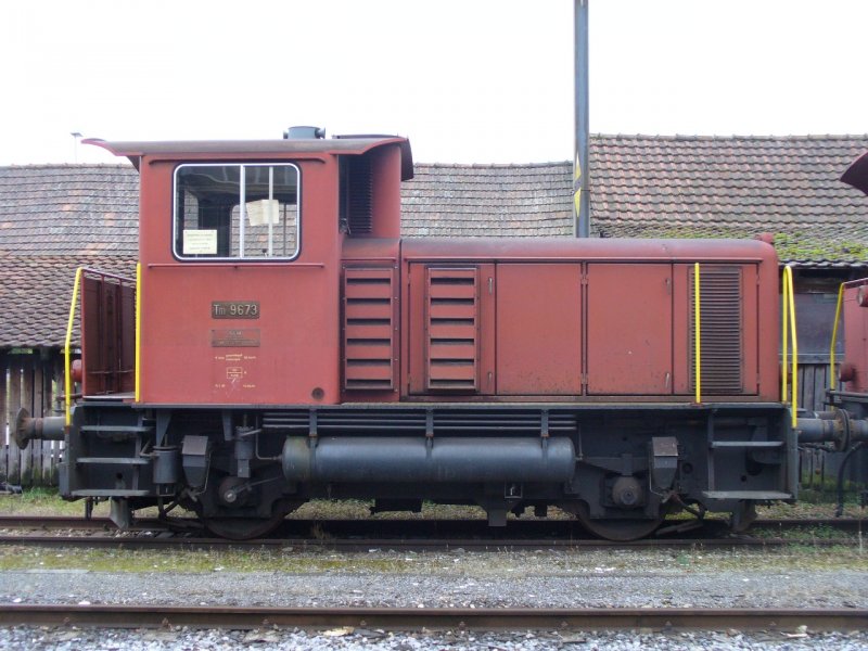 SBB Cargo - Tm 2/2 9673 Abgestellt im Gterbahnhof von Biel/Bienne am 13.01.2008