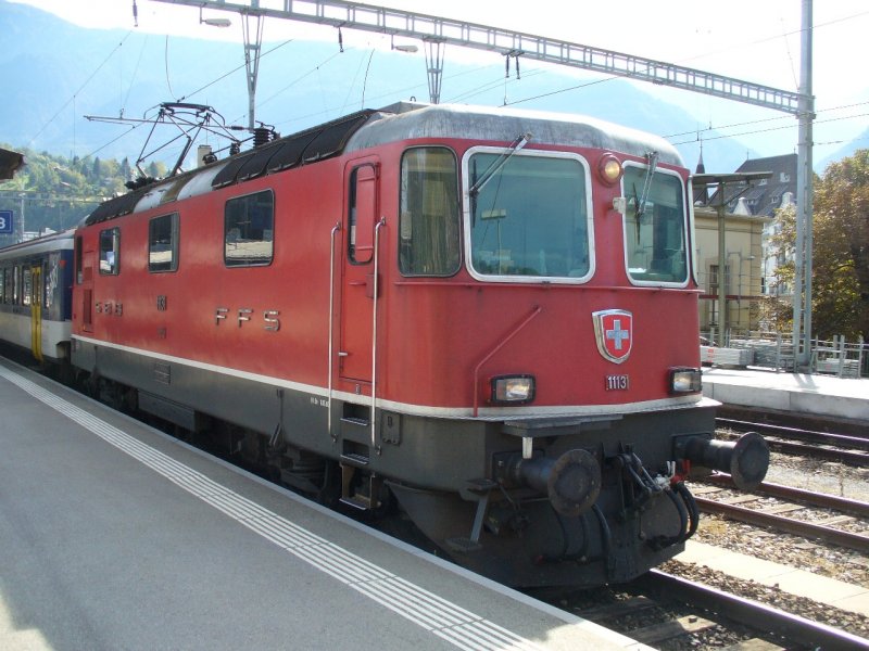 SBB - Re 4/4  11131 im Bahnhof von Brig am 20.09.2007