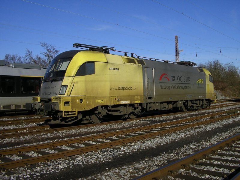 Siemens Dispo ES 64 U2 011  TX Logistik  in der Abstellgruppe Herne,(17.02.2008)