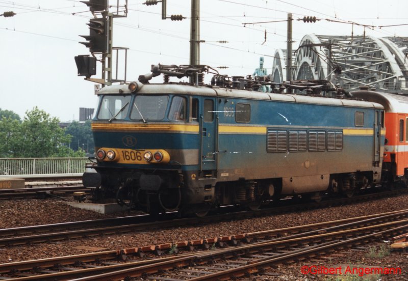 SNCB 1606 am 16.07.1993 bei der Einfahrt in den Klner Hbf.