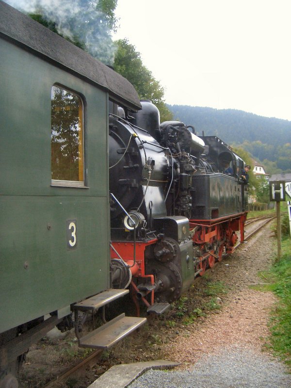 Sonderzug der Rennsteigbahn in Schleusingerneundorf, 2006