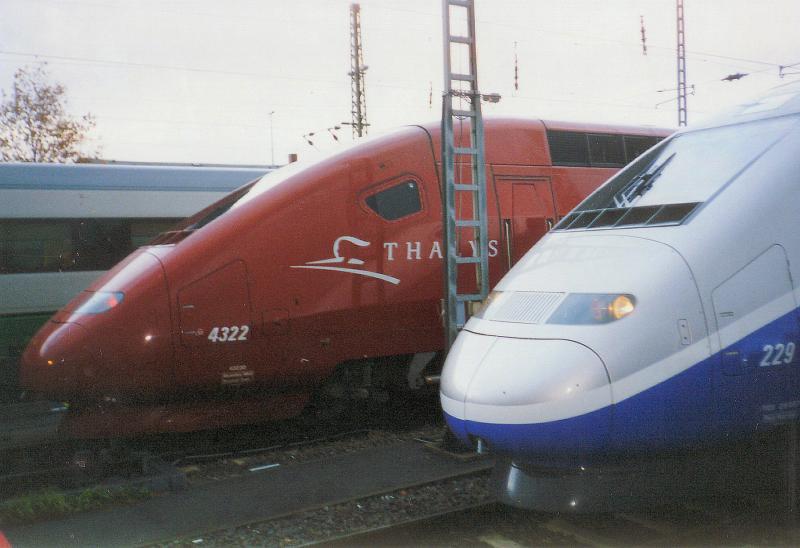 Thalys und TGV-Duplex in Berlin-Charlottenburg. (1998)