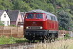 215 017 auf als Lokzug auf der rechten Mittelrheinstrecke am 07.06.2024