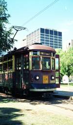 Adelaide Glenelg Tram__Tw 366 (H-class, 1929) an der Abfahrtstelle in Adelaide City.__07-01-1989