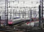 Dieser Thalys fhrt die Rampe hoch, um auf die Strecke nach Frankreich zu gelangen.