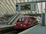 Der PBKA Thalys 4342 fhrt am 27.03.2011 in den Bahnhof Lige Guillemins ein, um kurze Zeit spter seine Reise nach Kln fortzusetzen. (Hans)