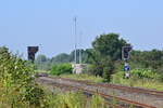 Blick auf die Einfahrsignale in den Güterbahnhof bei Voroux.

Voroux 04.09.2021
