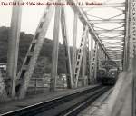 SNCB - Die Lok 5306 fhrt ber die Maas mit einem Zug nach Bertrix, auf der Linie (Namur) - Dinant - Bertrix - Athus (Luxembourg - Metz) - Anseremme, July 1969.