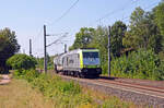 Mit lediglich einem Kesselwagen rollte 285 119 (076 108) der Captrain am 01.09.24 durch Brehna Richtung Bitterfeld.