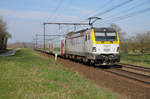 Nachschuss auf den SNCB-EuroSprinter 1881 als IC2238 Tongeren - Gent St.Pieters einige Minuten nach Verlassen des Startbahnhofs.