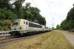 1869 beförderte am 23.7.18 zwei weitere Eurosprinter und einen Steuerwagen der SNCB aus dem PCW bei Mönchengladbach nach Belgien. Ab Aachen erfolgte die Fahrt aus eigener Kraft. 