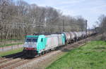 NMBS hle 2818 mit Kesselwagenzug aufgenommen 25/03/2017 am Leemputtelaarbaan Deurne-Antwerpen