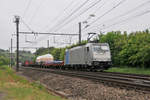 186 424 von Lineas/Railpool auf der Fahrt mit einem gemischten Güterzug von Antwerpen Noord nach Gremberg.