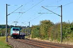 Alpha Trains Belgium E 186 229, vermietet an Lineas (2837), mit Containerzug in Richtung Osnabrück (Laggenbeck, 18.09.18).