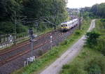 Ein Triebzug der SNCB 646 kommt aus Spa-Géronstère(B nach Aachen-Hbf  und kamm aus Richtung Welkenraedt(B),Lontzen(B),Astenet(B),Hergenrath(B) und fährt gleich in den
