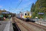 SNCB 066 642 erreicht Hergenrath auf seiner Fahrt von Aachen Hbf nach Spa-Géronstère. (17.10.2023)