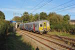 SNCB 066 642 verlässt Hergenrath auf seiner Fahrt von Aachen Hbf nach Spa-Géronstère. (17.10.2023)