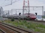 Ein neuer Thalys PBA (mit Stufenfront) auf der Neubaustrecke kurz vor Antwerpen-Luchtbal. Aufgenommen am 27/07/2010.