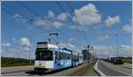 - Ein Hauch von Sommer - De Kusttram N 6002 hat am 23.07.2011 Middelkerke Bad verlassen und durchfhrt ein kurzes Stck Dnenlandschaft, bevor sie Westende Bad erreichen wird. (Hans)  